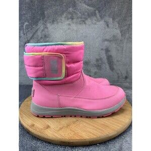 UGG Boots Youth Size 6 Pink Puffer Rainbow Trim 3M Thinsulate 200g Snow